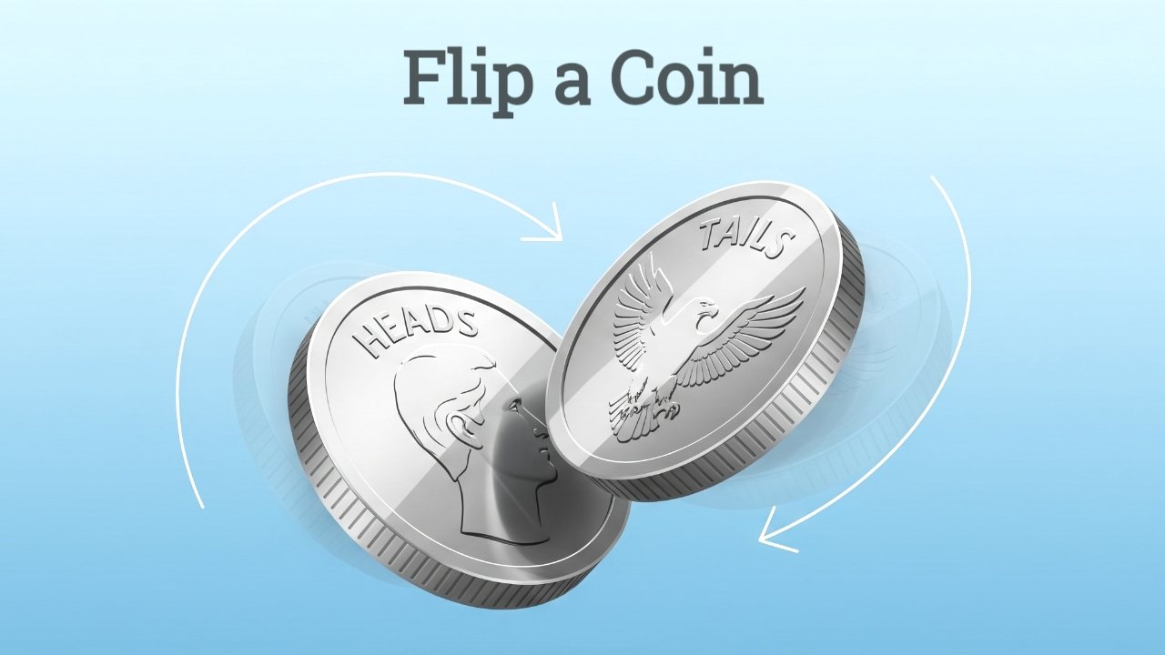 Flip a Coin online tool – virtual coin toss showing Heads and Tails for quick, fair decisions.