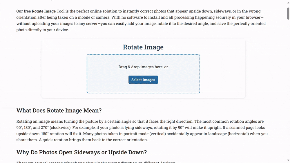 A quick guide demonstrating how to easily rotate images
