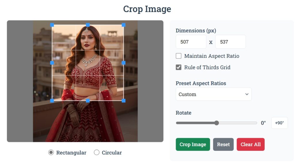 Rule of Thirds Grid for Perfect Image Cropping